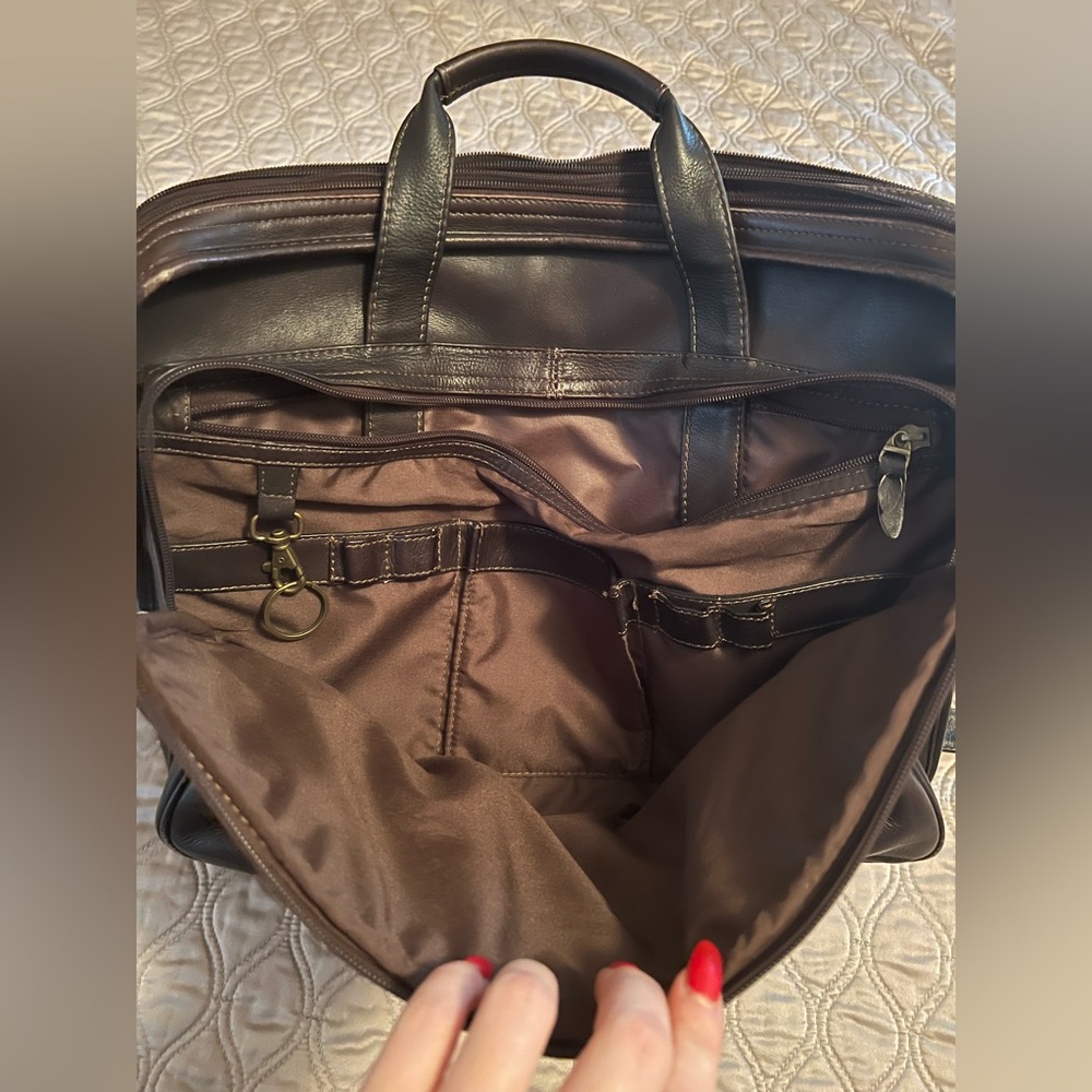 Mori Brown Leather Multi-pocket Briefcase made in Columbia High Quality - Picture 6 of 9